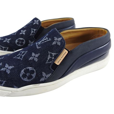 lv slip on sneakers|louis vuitton jean sneakers.